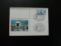 Entier Postal Stationery Card Aviation Frankfurt 1989 - Cartes Postales Illustrées - Oblitérées