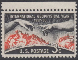 !a! USA Sc# 1107 MNH SINGLE W/ Top Margin (a2) - Geophysical Year - Unused Stamps