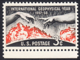 !a! USA Sc# 1107 MNH SINGLE W/ Bottom Margin - Geophysical Year - Ungebraucht