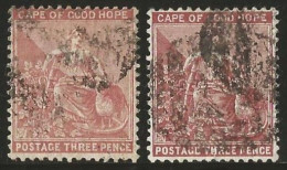 Cape Of Good Hope 1881. 3d Claret, Wmk.CC. SACC 34+34a, SG 39+39a. - Kap Der Guten Hoffnung (1853-1904)