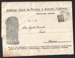 Fruit Tree Catalog Belt Circulated Lisbon 1934 With 'Lusíadas' Stamp By Luís Camões. Agriculture.Cinta De Catálogo De ár - Lettres & Documents