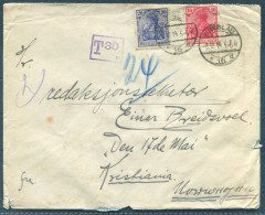 1919 Germany Breslau Postage Due, Taxe Postomaerke Cover - Kristiania Norway - Lettres & Documents