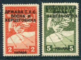 YUGOSLAVIA (SHS Bosnia) 1918 Express Stamps Perforated  12½ LHM / *.  Michel 17 II, 18 I - Ungebraucht