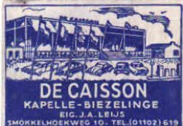 Dutch Matchbox Label, Kapelle - Biezelinge - Zeelend, DE CAISSON, Mokkelhoetweg 10, Holland Netherlands - Boites D'allumettes - Etiquettes