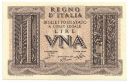 1 LIRA BIGLIETTO DI STATO FASCIO 14/11/1939 FDS-/FDS - Sonstige