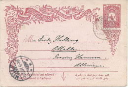 Turkey; Ottoman Postal Stationery Sent From Biledjik (Bilecik) To Melle (Germany) - Covers & Documents