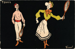 PC ARTIST SIGNED, FERNEL, TENNIS, GLAMOUR LADY, Vintage Postcard (b51780) - Fernel