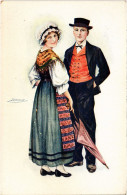 PC ARTIST SIGNED, MEUNIER, COSTUMES DE LORRAINES, Vintage Postcard (b51686) - Meunier, S.