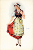 PC ARTIST SIGNED, MEUNIER, COSTUMES DE LORRAINES, Vintage Postcard (b51685) - Meunier, S.