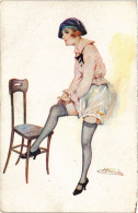 PC ARTIST SIGNED, MEUNIER, LE BÉRET BLEU, Vintage Postcard (b51676) - Meunier, S.