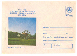 IP 88 - 145-a WINDMILL, Romania - Stationery - Unused - 1988 - Molinos