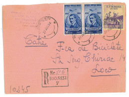 CIP 12 - 191-a Bucuresti, REGISTERED Cover - 1954 - Lettres & Documents