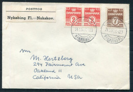 1950 Denmark Posttog Railway Cover Nykobing Fl. / Nakskov - Brieven En Documenten