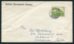 1950 Denmark Posttog Railway Cover Aarhus / Grenaa - Cartas & Documentos