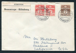 1950 Denmark Posttog Railway Cover Bramminge / Silkeborg - Cartas & Documentos