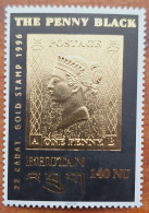 BHOUTAN : The Penny Black 1996 Y&Tn°1129 Noir & Or 22 Carat Cote > 15€ - Bhoutan