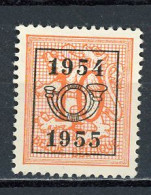 BELGIQUE:  1954-1955 PREO N° Yvert 314 (*) - Typos 1951-80 (Chiffre Sur Lion)