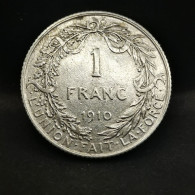 1 FRANC ARGENT 1910 ALBERT 1er EN FRANCAIS BELGIQUE / BELGIUM SILVER - 1 Frank