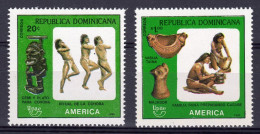 Dominicana 1989, UPAEP, Pre Colombian Artfacts, 2val - UPU (Universal Postal Union)
