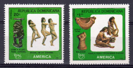 Dominicana 1989, UPAEP, Pre Colombian Artfacts, 2val - Indianen