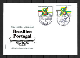 1993 Joint Brazil And Portugal, MIXED FDC WITH BOTH STAMPS: 40 Years Consulate Treatment - Emissions Communes