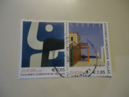 GREECE USED  STAMPS  2003 PAIR  EUROPA   POSTER ART - 2003