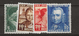 1941 MNH Switzerland Mi 399-402 Postfris** - Unused Stamps