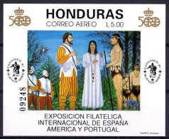 Honduras 1991, Discovery Of America, BF - Indiens D'Amérique