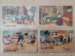 4 Cartes La Bretagne  , Cochons , Cidre , Mariée - Bretagne