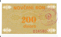 BOSNIE HERZEGOVINE 200 DINARA ND1992 XF+ P 48 - Bosnië En Herzegovina