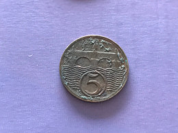 Münze Münzen Umlaufmünze Tschechoslowakei 5 Heller 1923 - Tchécoslovaquie