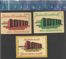 SPIELE MIT LOTTO  OLD DDR Matchbox Labels - Boites D'allumettes - Etiquettes