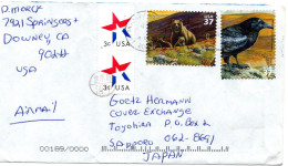 74966 - USA - 2003 - 37¢ Baer MiF A LpBf LOS ANGELES -> TOYOHIRA (Japan), M "Nachtraeglich Entwertet"-Stpl - Storia Postale