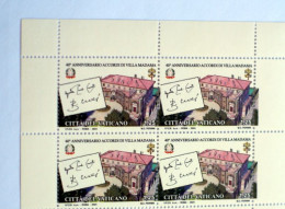 VATICAN  2024, 40° ANNIVERSARIO ACCORDI VILLA MADAMA, JOINT EMISSION , BLOCK MNH** - Unused Stamps