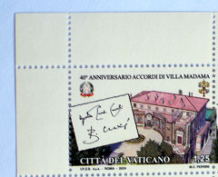 VATICAN  2024, 40° ANNIVERSARIO ACCORDI VILLA MADAMA, JOINT EMISSION ,  MNH** - Nuovi