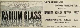 Radium Glass Moves Fast Millersburg Glass Advertising 1910 (Photo) - Oggetti