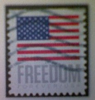 United States, Scott #5791, Used(o), 2023 Booklet, Freedom Flag, (63¢), Gray, Blue, And Red - Gebraucht