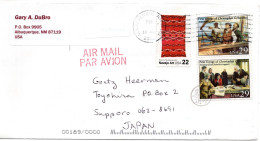 74980 - USA - 2002 - 2@29¢ Columbus MiF A LpBf ALBUQUERQUE -> TOYOHIRA (Japan), M "Nachtraeglich Entwertet"-Stpl - Covers & Documents