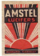 Dutch Matchbox Label, Amstel - Beer,  Amstel Lucifers, Holland, Netherlands Fabrikaat - Boites D'allumettes - Etiquettes