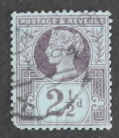 GRANDE BRETAGNE YT 95 OBLITÉRÉ " VICTORIA" ANNÉES 1887/1890 - Used Stamps