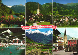 BAD HOFGASTEIN, SALZBURG, MULTIPLE VIEWS, SPA, ARCHITECTURE, MOUNTAIN, POOL, CHURCH, FOUNTAIN, AUSTRIA, POSTCARD - Bad Hofgastein