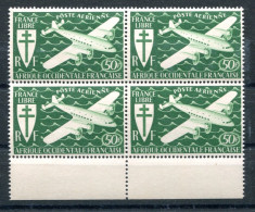 RC 26949 AFRIQUE OCCIDENTALE AOF COTE 16€ PA N° 2 - 50f VERT POSTE AERIENNE BLOC DE 4 NEUF ** MNH TB - Unused Stamps