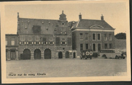 Almelo - Markt. Ziekenauto, Rode Kruis, Red Cross, Autobus, Rijwielstalling - Almelo