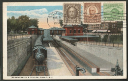 Summit N.J. 1934 - Lackawanna Rail Road Station With Steam Train - Autres & Non Classés