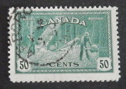 CANADA YT 223 OBLITERE "ABATTAGE D ARBRES EN COLOMBIE BRITANNIQUE" ANNÉE 1946 - Usati