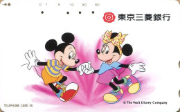 Télécarte Du Japon Disney.  Japan Phonecard Disney.  "Mickey & Minnie".   (Occasion - Used). - Disney