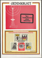 Gedenkblatt Internationale Funkausstellung Berlin 1979 Nr.600 Stempel Berlin 24.8.1979 ( E298 )günstige Versandkosten - Briefe U. Dokumente