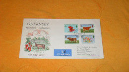 ENVELOPPE FDC DE 1970../ GUERNSEY AGRICULTURE HORTICULTURE...CACHET + TIMBRES X4 - 1952-1971 Pre-Decimal Issues