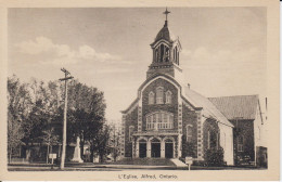 Church Eglise Alfred Ontario Canada Photo B&W Encadrement Endo De La Carte Armory Ecrit 1950  2 Sc - Otros & Sin Clasificación