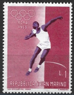 San Marino 1960. Scott #456 (MH) Olympic Games, Rome, Shot Put - Unused Stamps